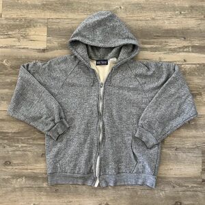 Vintage 80s Big Yank Thermal Lined Grey Hoodie Size Large